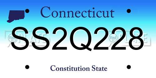 SS2Q228 Connecticut License Plate