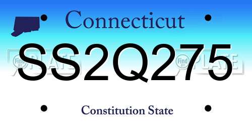 SS2Q275 Connecticut License Plate
