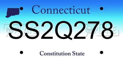 SS2Q278 Connecticut License Plate