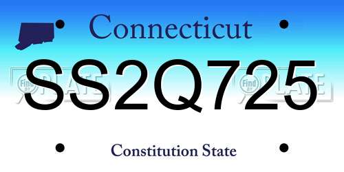 SS2Q725 Connecticut License Plate