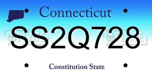 SS2Q728 Connecticut License Plate