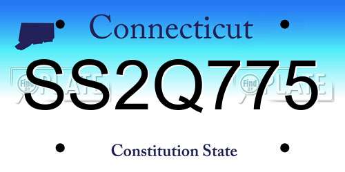 SS2Q775 Connecticut License Plate