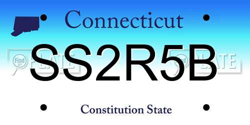 SS2R5B Connecticut License Plate