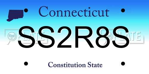 SS2R8S Connecticut License Plate