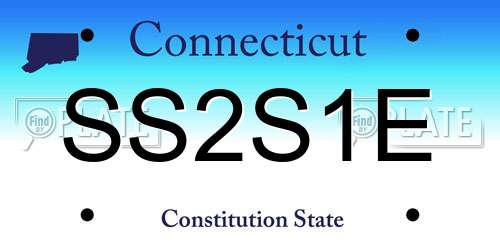 SS2S1E Connecticut License Plate