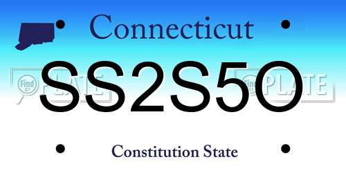 SS2S5O Connecticut License Plate
