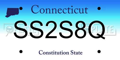 SS2S8Q Connecticut License Plate