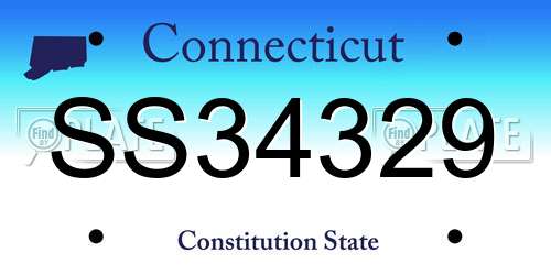 SS34329 Connecticut License Plate