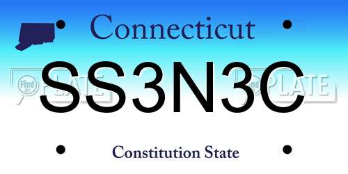 SS3N3C Connecticut License Plate
