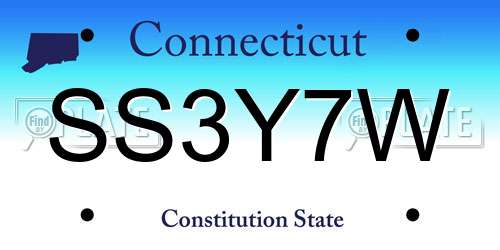 SS3Y7W Connecticut License Plate