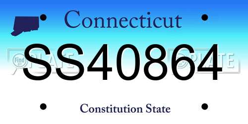 SS40864 Connecticut License Plate