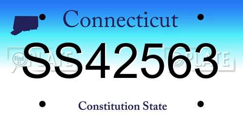 SS42563 Connecticut License Plate