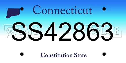 SS42863 Connecticut License Plate