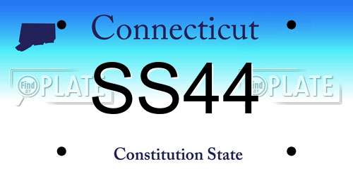 SS44 Connecticut License Plate
