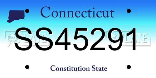 SS45291 Connecticut License Plate