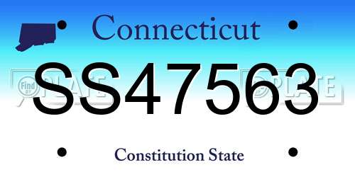 SS47563 Connecticut License Plate