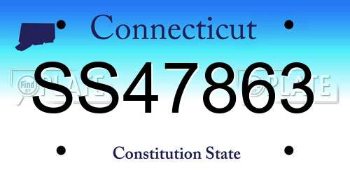 SS47863 Connecticut License Plate