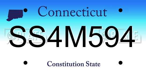 SS4M594 Connecticut License Plate