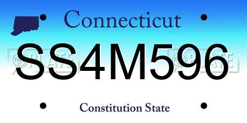 SS4M596 Connecticut License Plate