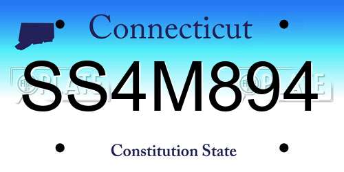 SS4M894 Connecticut License Plate