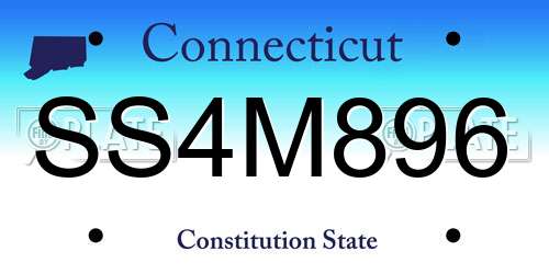 SS4M896 Connecticut License Plate