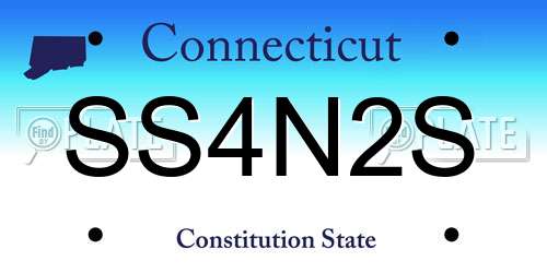 SS4N2S Connecticut License Plate