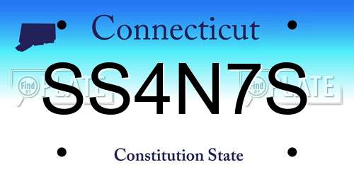 SS4N7S Connecticut License Plate
