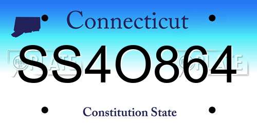 SS4O864 Connecticut License Plate