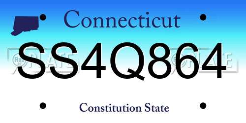 SS4Q864 Connecticut License Plate
