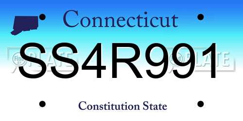SS4R991 Connecticut License Plate