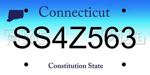 SS4Z563 Connecticut License Plate