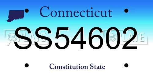 SS54602 Connecticut License Plate