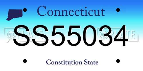 SS55034 Connecticut License Plate