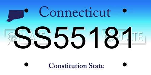 SS55181 Connecticut License Plate