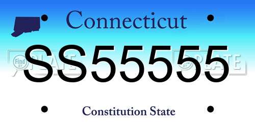 SS55555 Connecticut License Plate