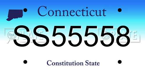 SS55558 Connecticut License Plate