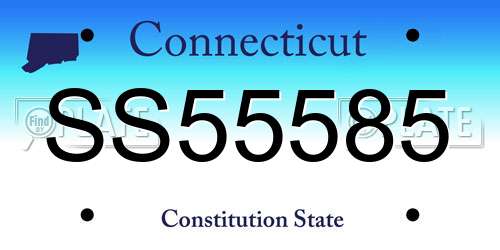 SS55585 Connecticut License Plate