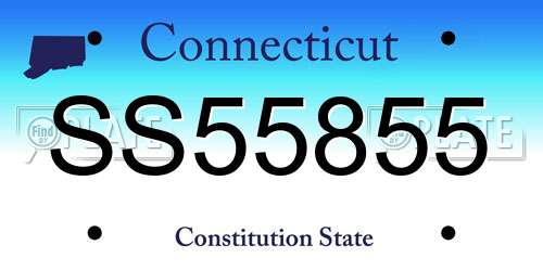 SS55855 Connecticut License Plate