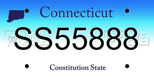 SS55888 Connecticut License Plate