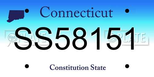 SS58151 Connecticut License Plate