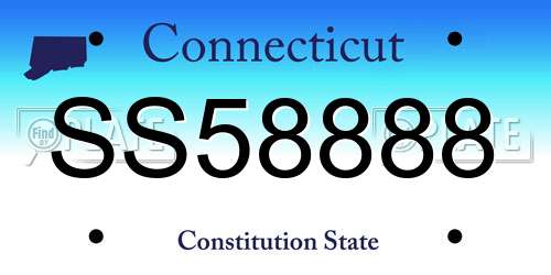 SS58888 Connecticut License Plate