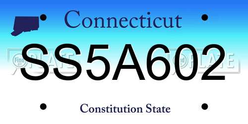 SS5A602 Connecticut License Plate