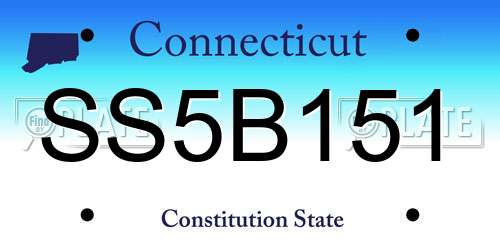 SS5B151 Connecticut License Plate