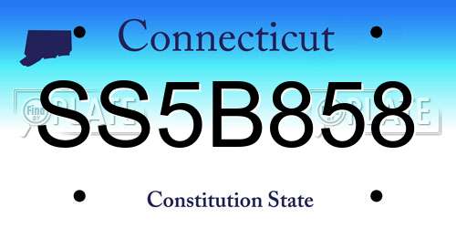SS5B858 Connecticut License Plate