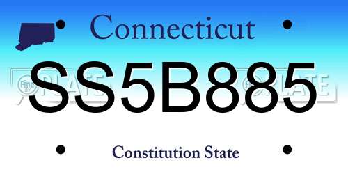 SS5B885 Connecticut License Plate
