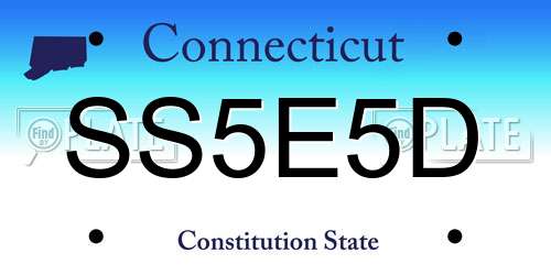 SS5E5D Connecticut License Plate