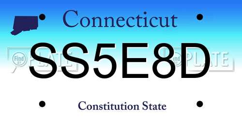 SS5E8D Connecticut License Plate