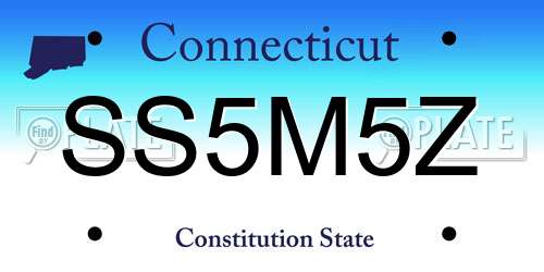 SS5M5Z Connecticut License Plate