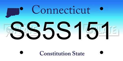 SS5S151 Connecticut License Plate
