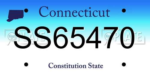 SS65470 Connecticut License Plate